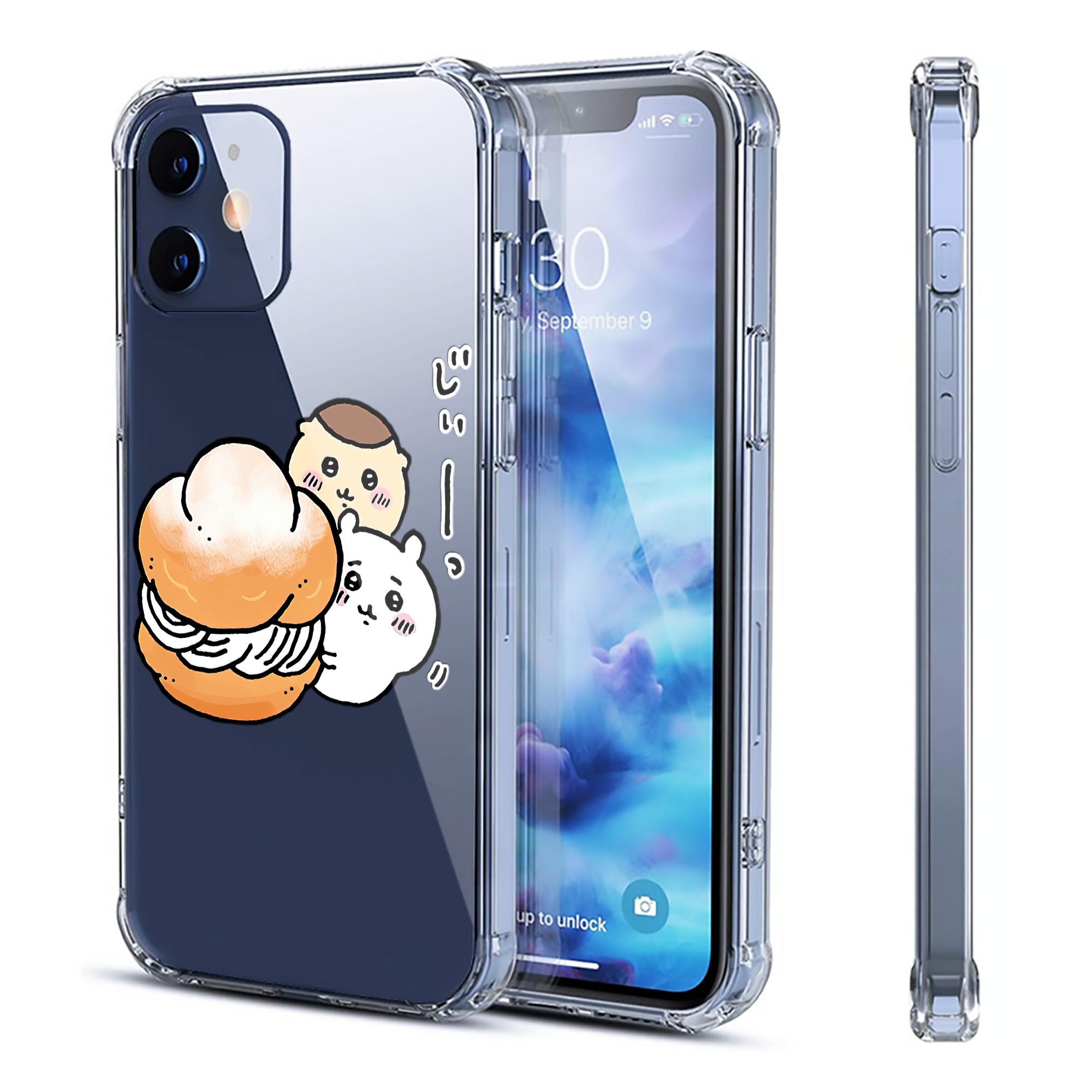 （画像用） ちいかわ くりまんじゅう Chii-kawa kuri manjū 【iPhone 12シリーズ対応】透明スマホケース（クリアソフトケース）